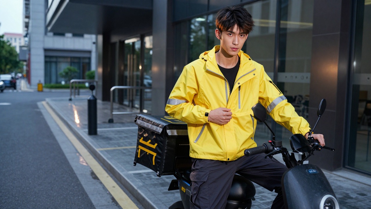 A temporary jacket placeholder used for the urban utility workwear theme
