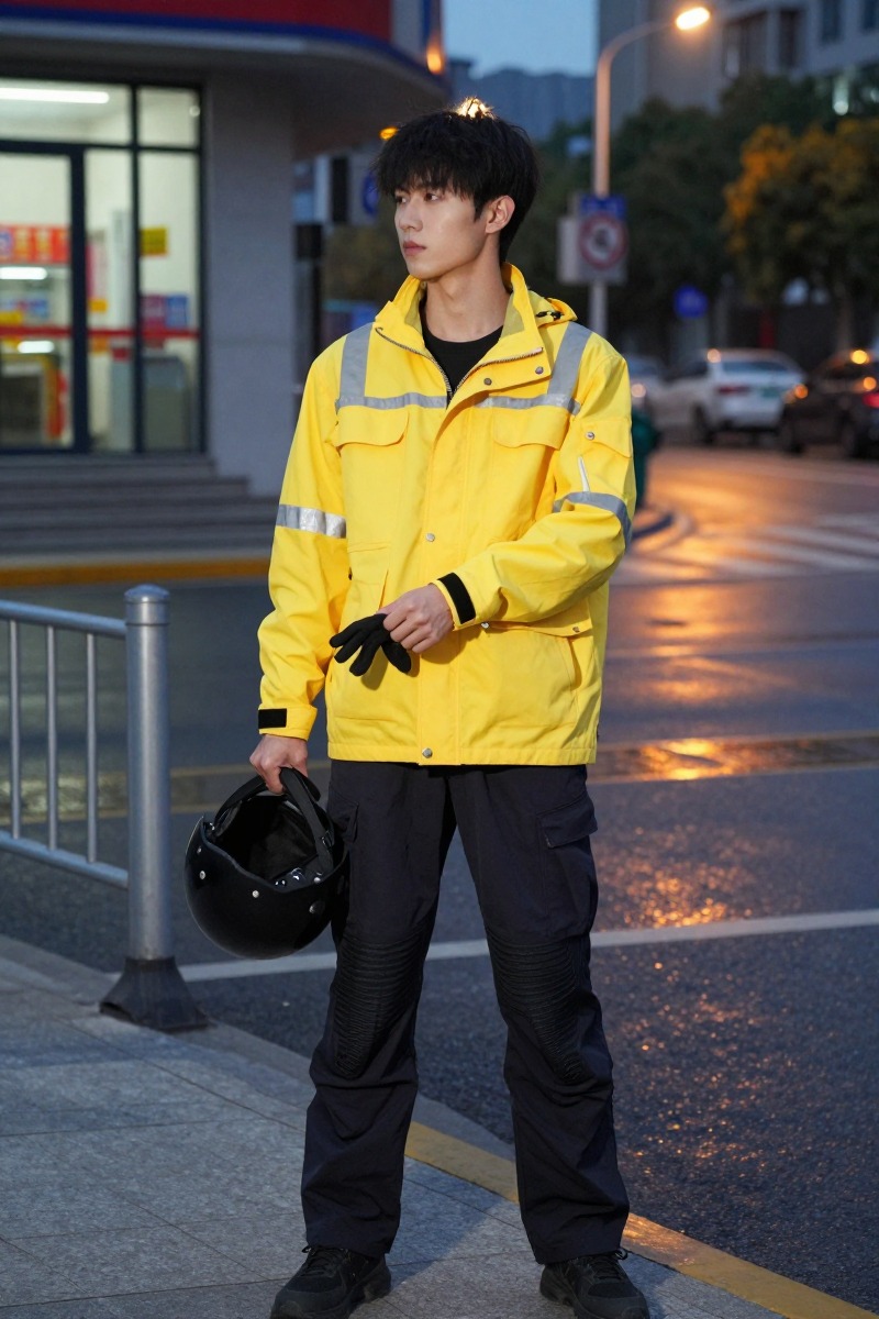 Delivery rider urban utility editorial image