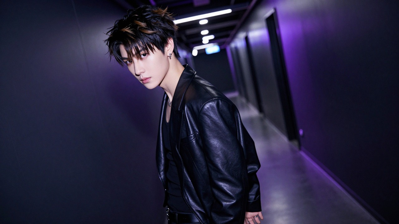 可作为音乐与着装主题临时主视觉的青年男装风格占位图