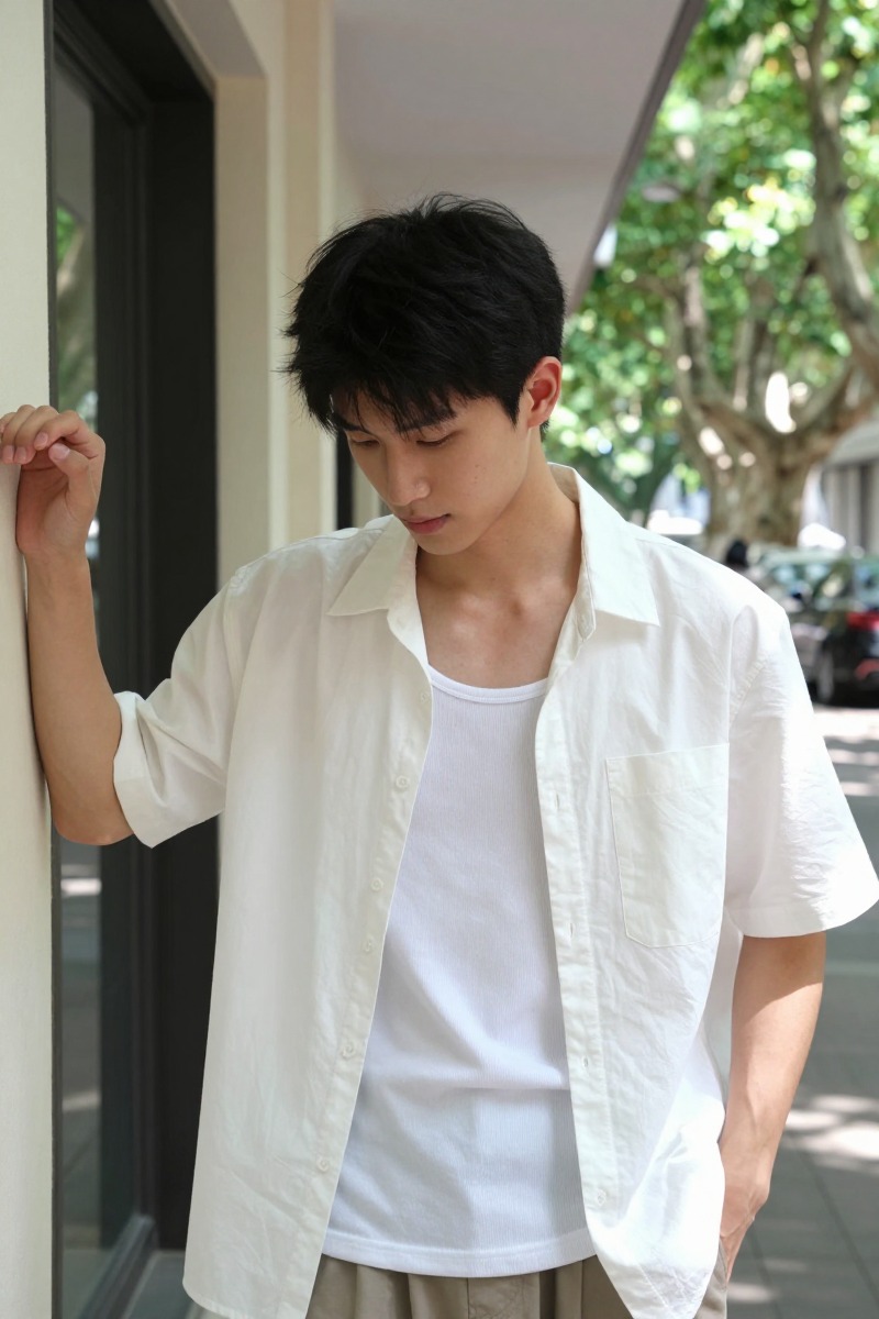 Light summer upper-body layering that shows how a thin overshirt can add shape without adding weight