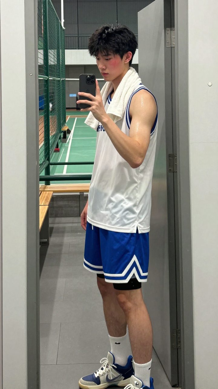 Court-side post-training selfies turned compression shorts into a visible part of youth sports daily life.