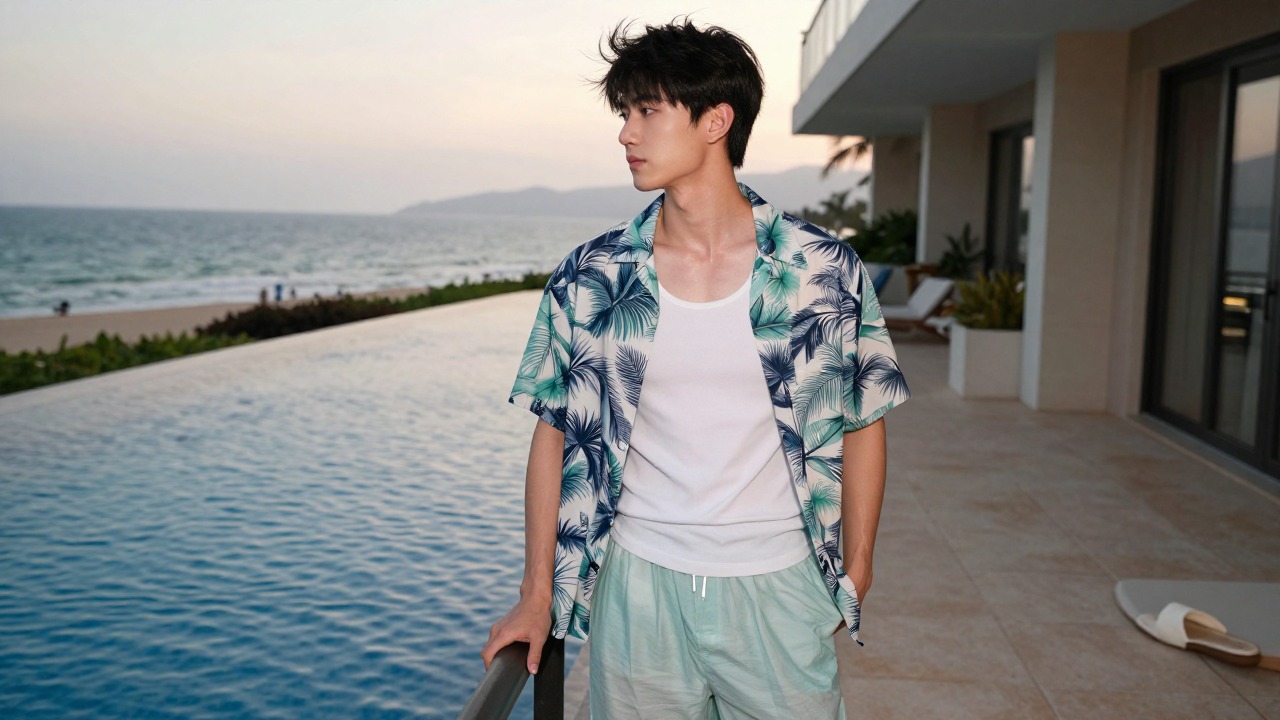 适合作为热带度假风着装主题临时主视觉的夏季酒店与泳池场景图