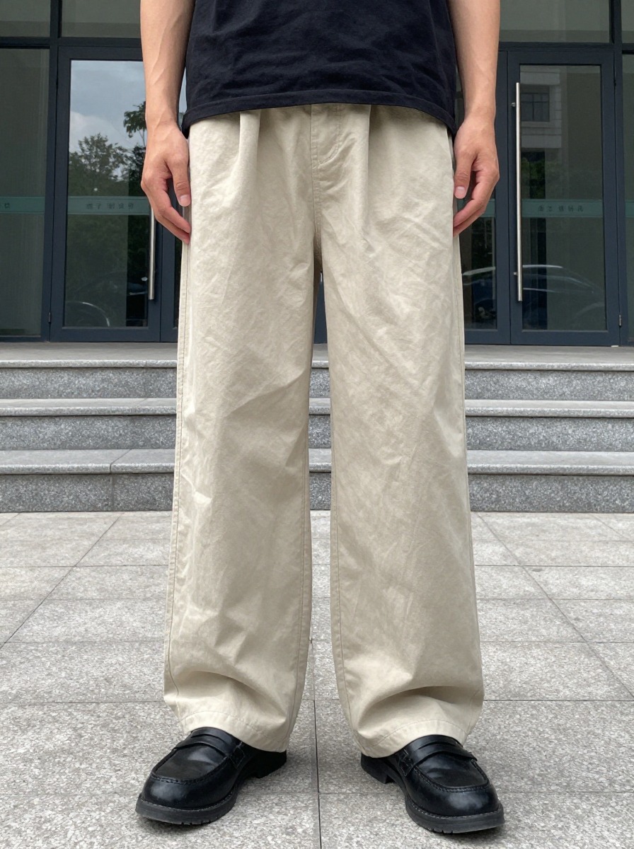 细看裤脚、鞋面和褶皱，比单看正面更能判断裤型是否成立。